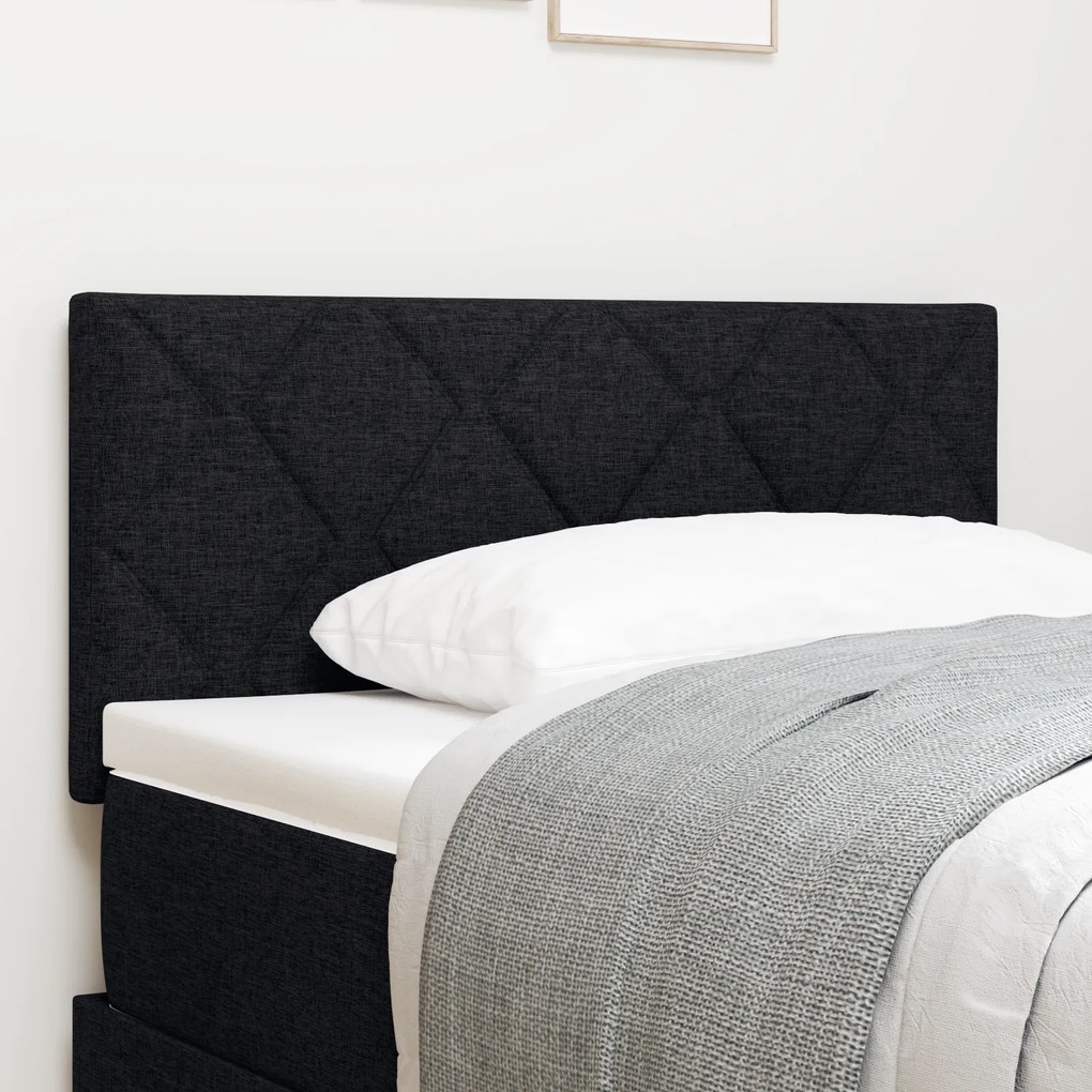 Cabeceira LED vidaXL com Design de Losangos Pretos 90 cm Tecido