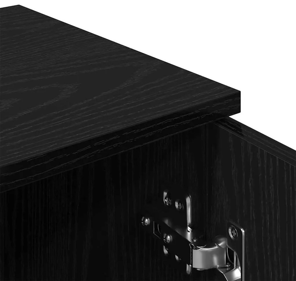 Buffets 2 pcs em Carvalho Preto, 30x30x70 cm, Feito de Madeira Derivad