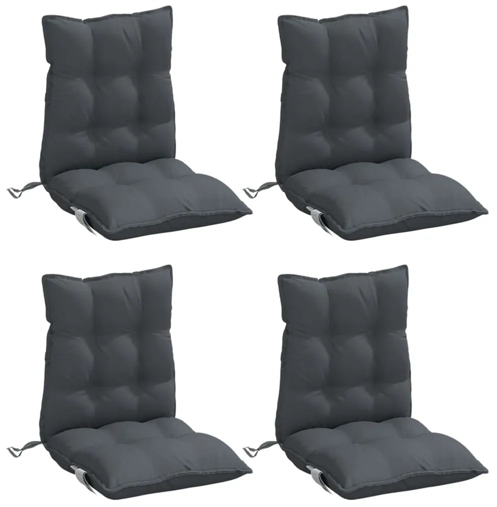 Almofadões cadeira encosto baixo 4 pcs tecido oxford antracite