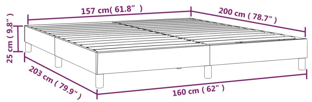 Estrutura de cama sem colchão 160x200 cm veludo cinzento-claro