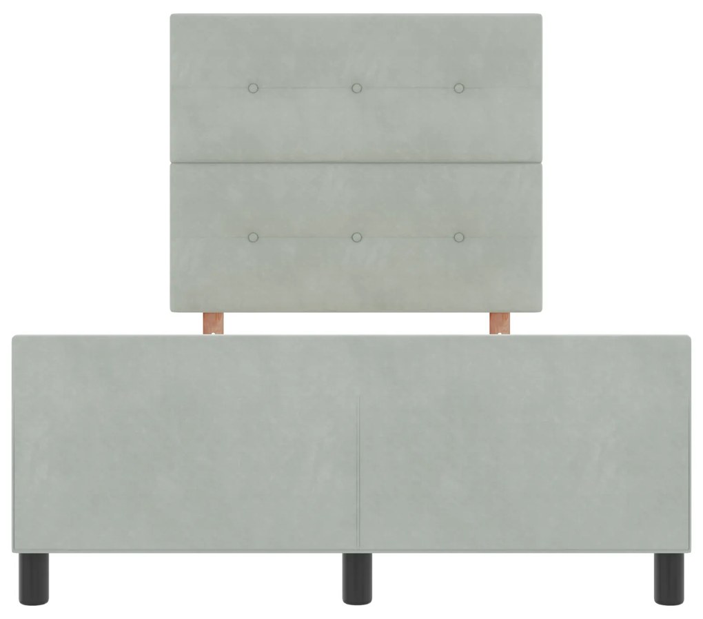 Cama vidaXL Cinza Claro 120x190 cm Veludo