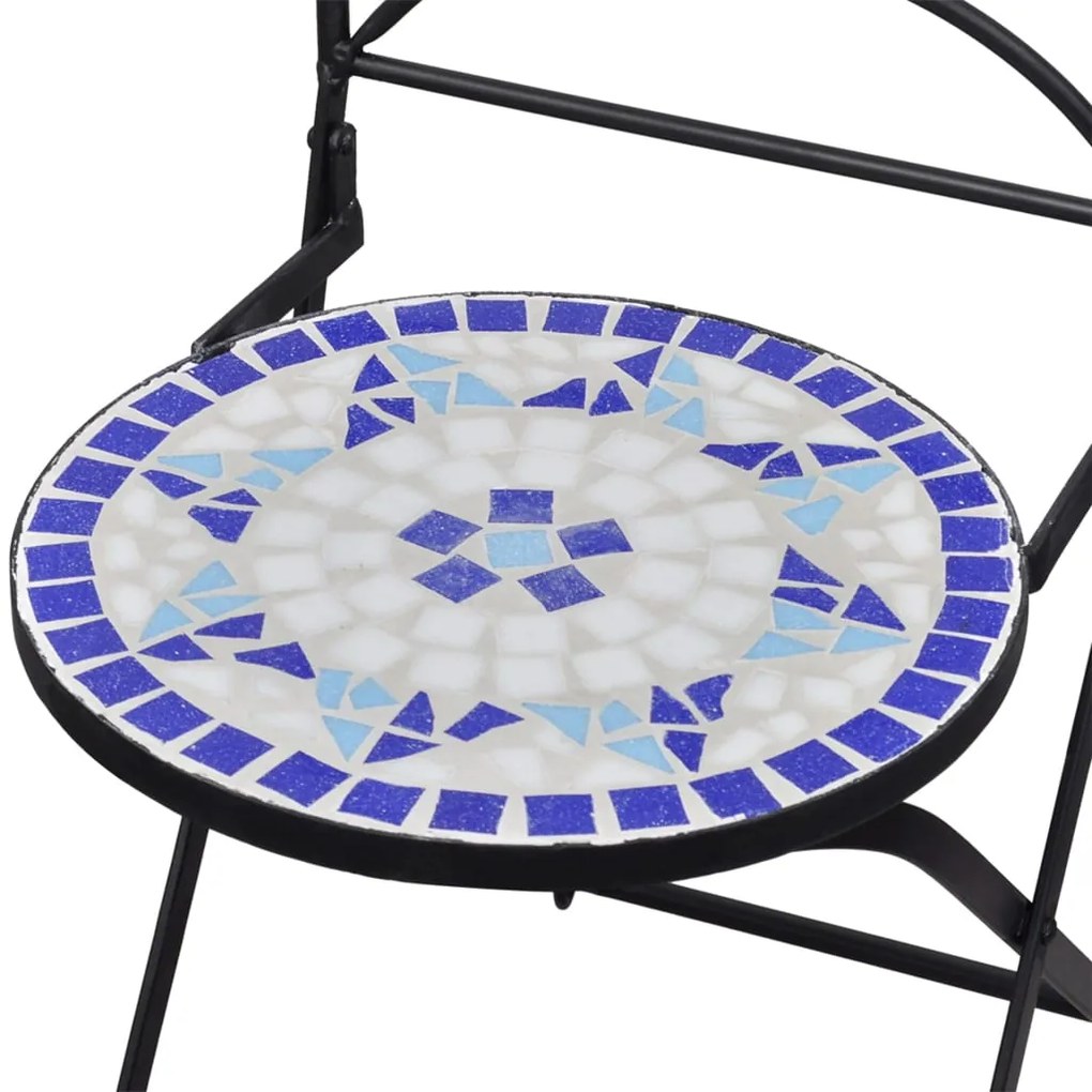 3 pcs conjunto bistro em mosaico azulejos cerâmica azul/branco