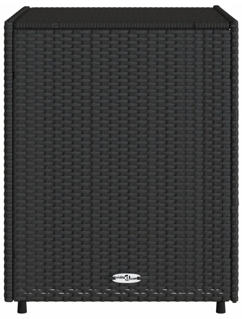 Armário de arrumação p/ jardim 55x59x69 cm vime PE preto