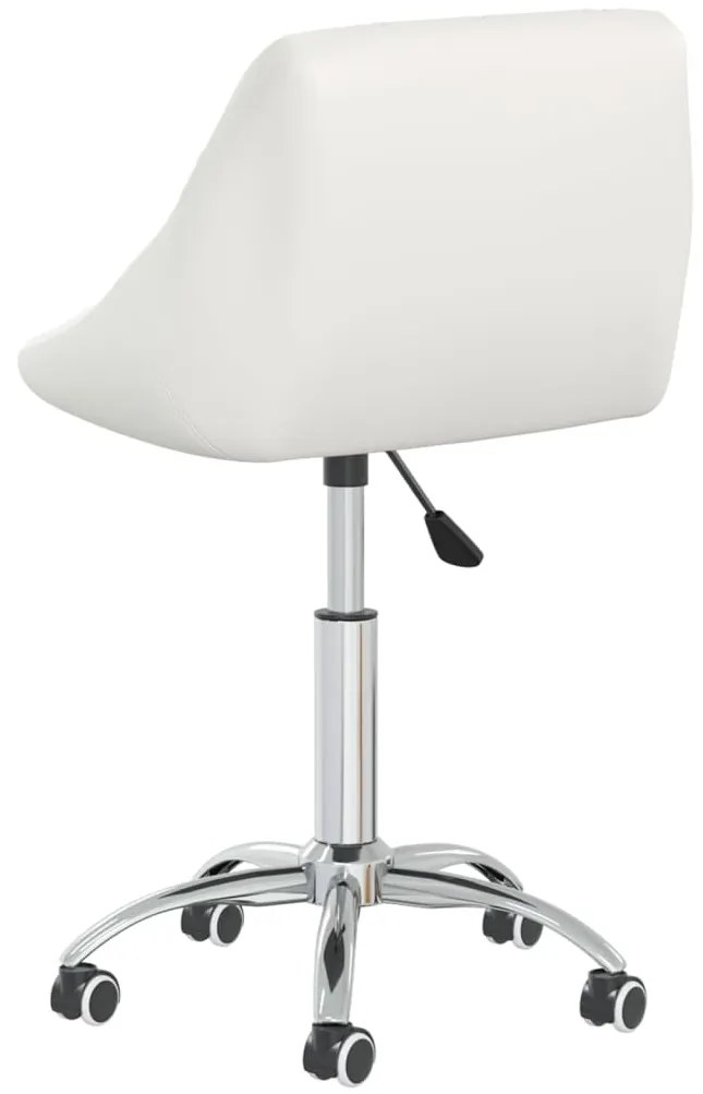 Cadeiras de jantar giratórias 4 pcs couro artificial branco