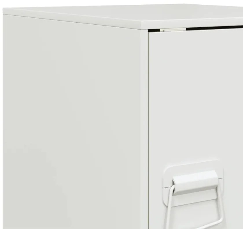 Mesas de cabeceira 2 pcs 34,5x39x44 cm aço branco
