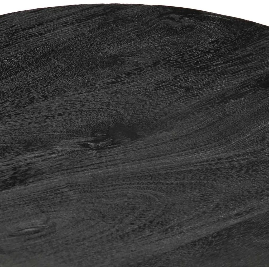 Mesa de apoio preto Ø40x40 cm madeira de mangueira maciça