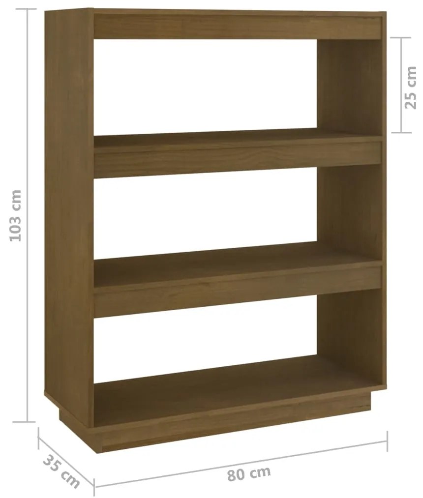 Estante/divisória 80x35x103 cm pinho maciço castanho mel