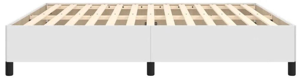 Estrutura de cama 160x200 cm couro artificial branco