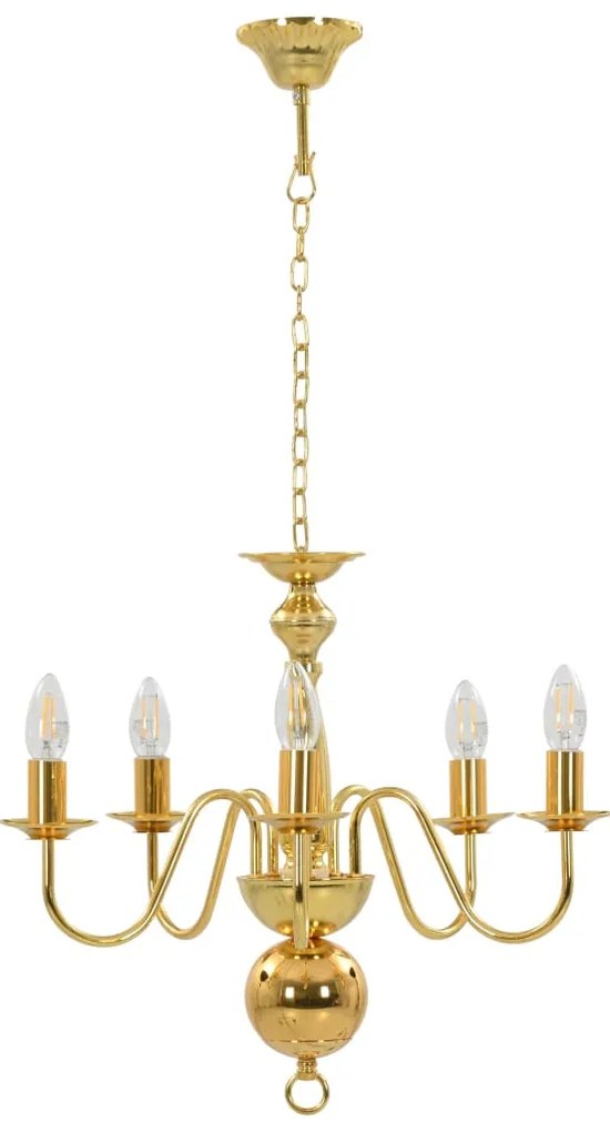 Lustre de 5 lâmpadas E14 dourado