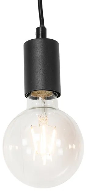 Candeeiro suspenso rústico preto madeira 5-luzes - DAMI Rústico