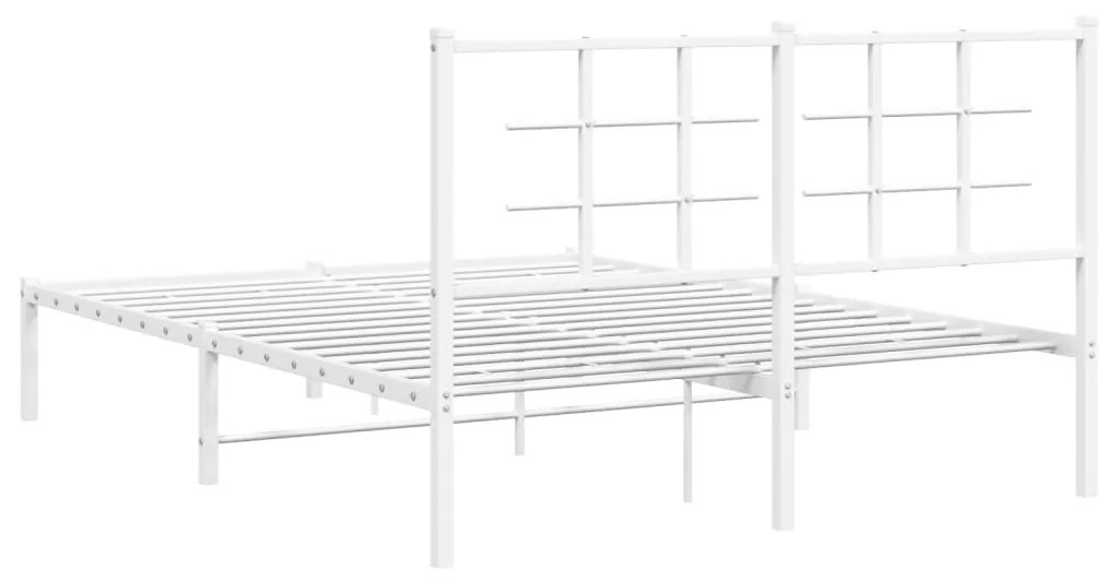 Estrutura de cama com cabeceira 140x200 cm metal branco