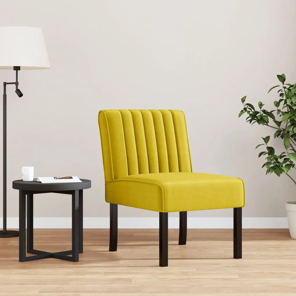352455 vidaXL Cadeirão veludo amarelo