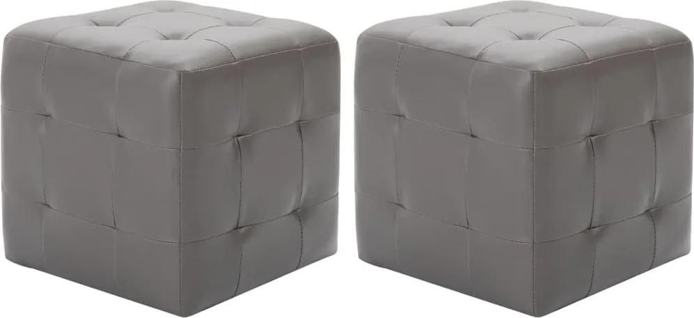 Mesas de cabeceira 2 pcs 30x30x30 cm couro artificial cinzento