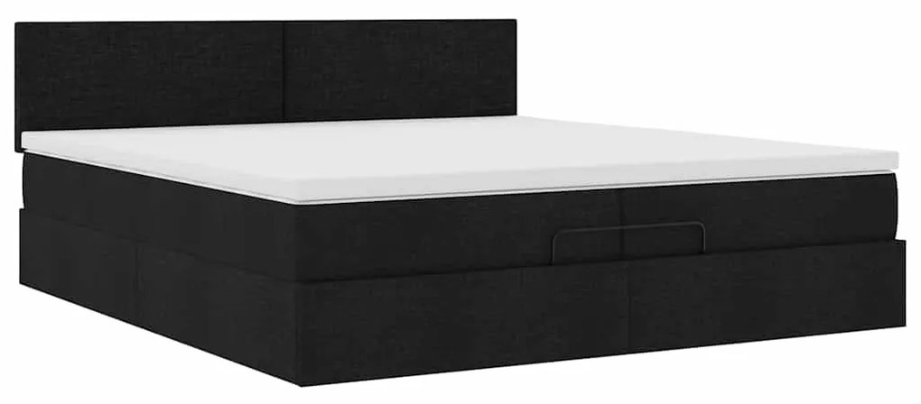 63 / 5,000vidaXL Estrutura de cama otomana com colchões tecido preto