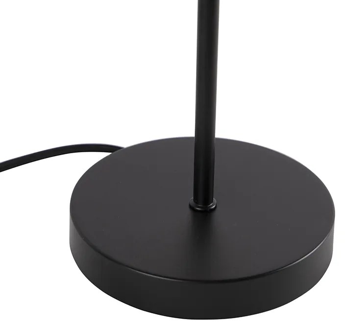 Candeeiro de mesa design preto com vidro fumê em pé - Dome