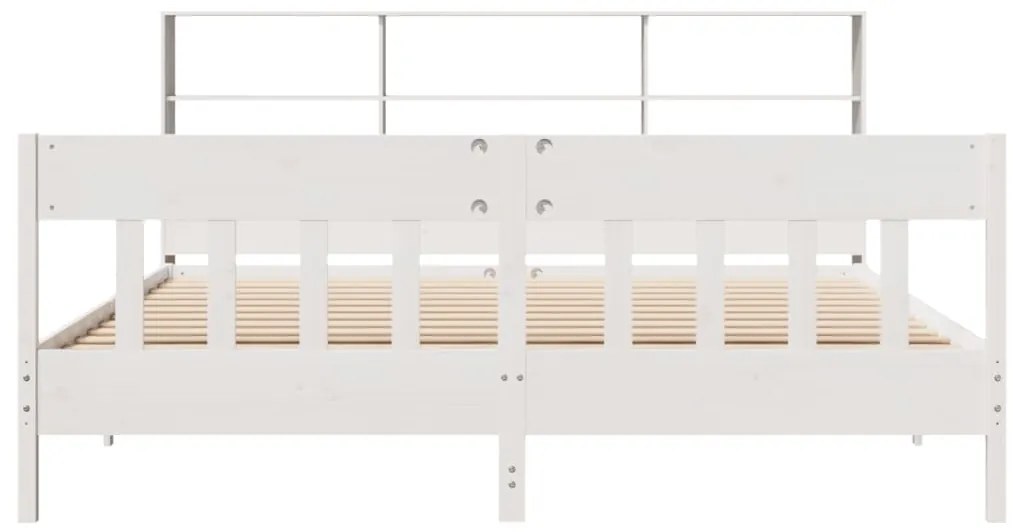 Cama sem colchão 180x200 cm madeira de pinho maciça branco
