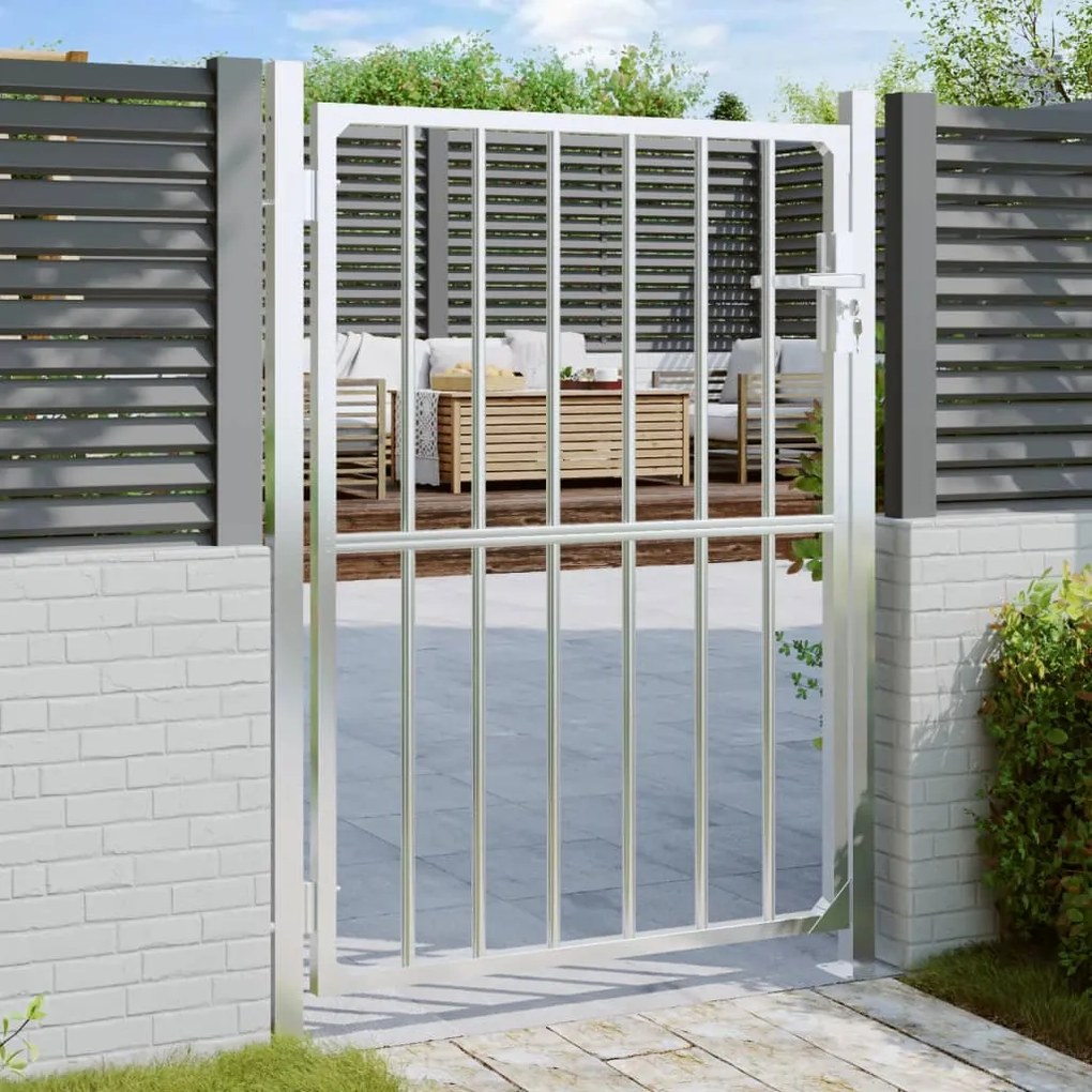 vidaXL Portão de jardim 85x145 cm aço inoxidável