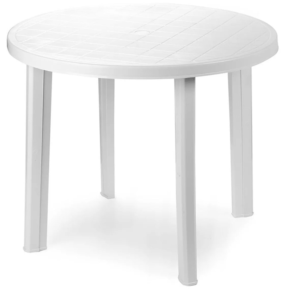Mesa Plástico Redondo Branco 90cm