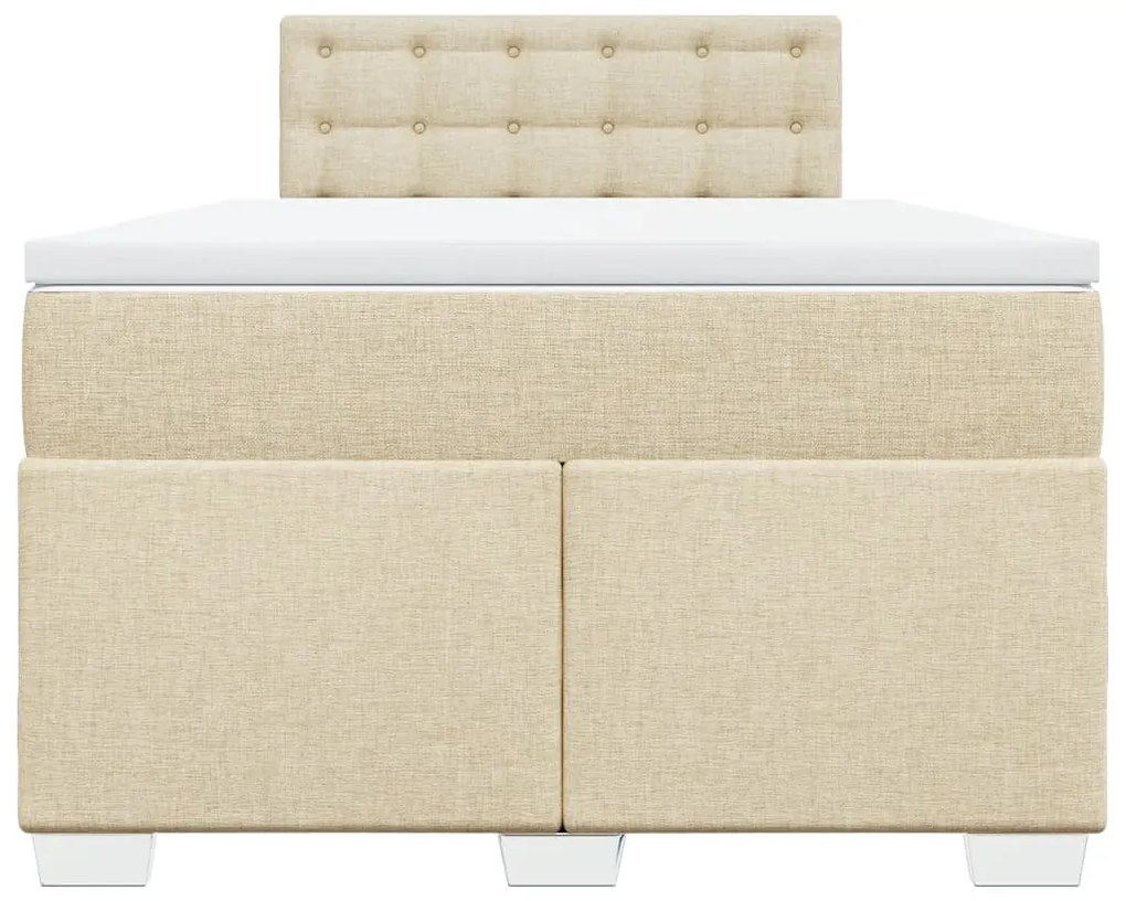 Cama boxspring com colchão 120x190 cm tecido cor creme