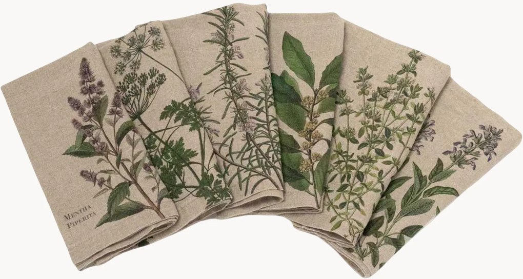 Guardanapos de linho Fine Herbs, conjunto de 6