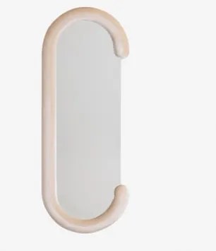 Espelho De Parede Oval 60x160 Cm Em Veludo Jasnon Castanho Trigo - Sklum