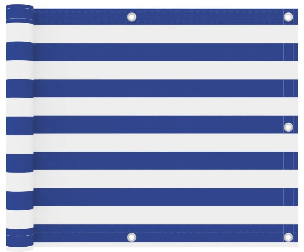 Tela de varanda 75x600 cm tecido Oxford branco e azul