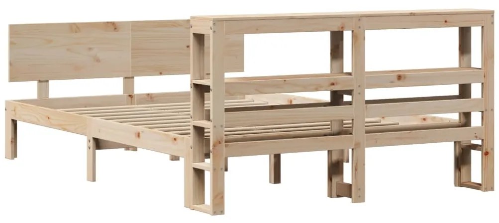 Estrutura cama c/ cabeceira 120x190 cm pinho maciço