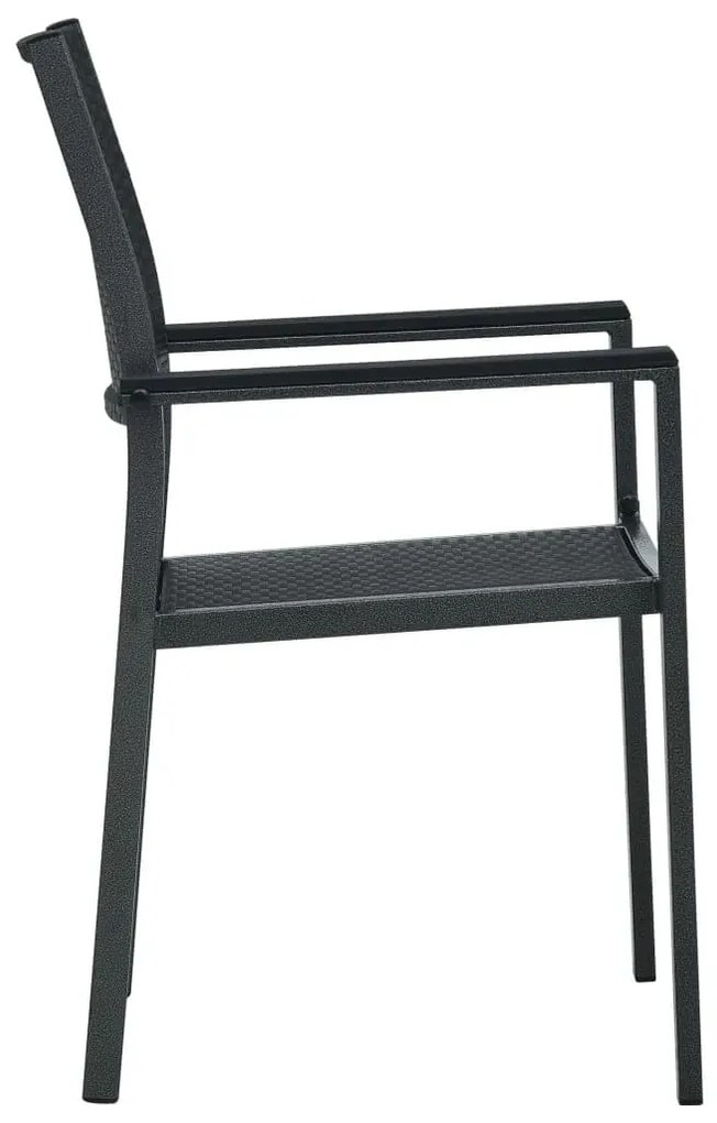 3 pcs conjunto de jantar para jardim preto