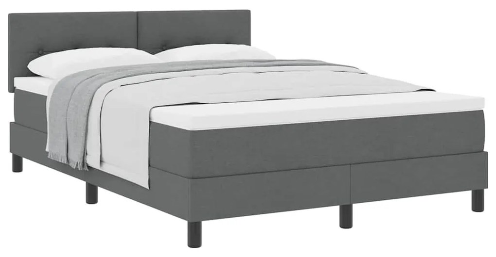 Cama Box com Colchão Cinza Escuro 160x200 cm Tecido
