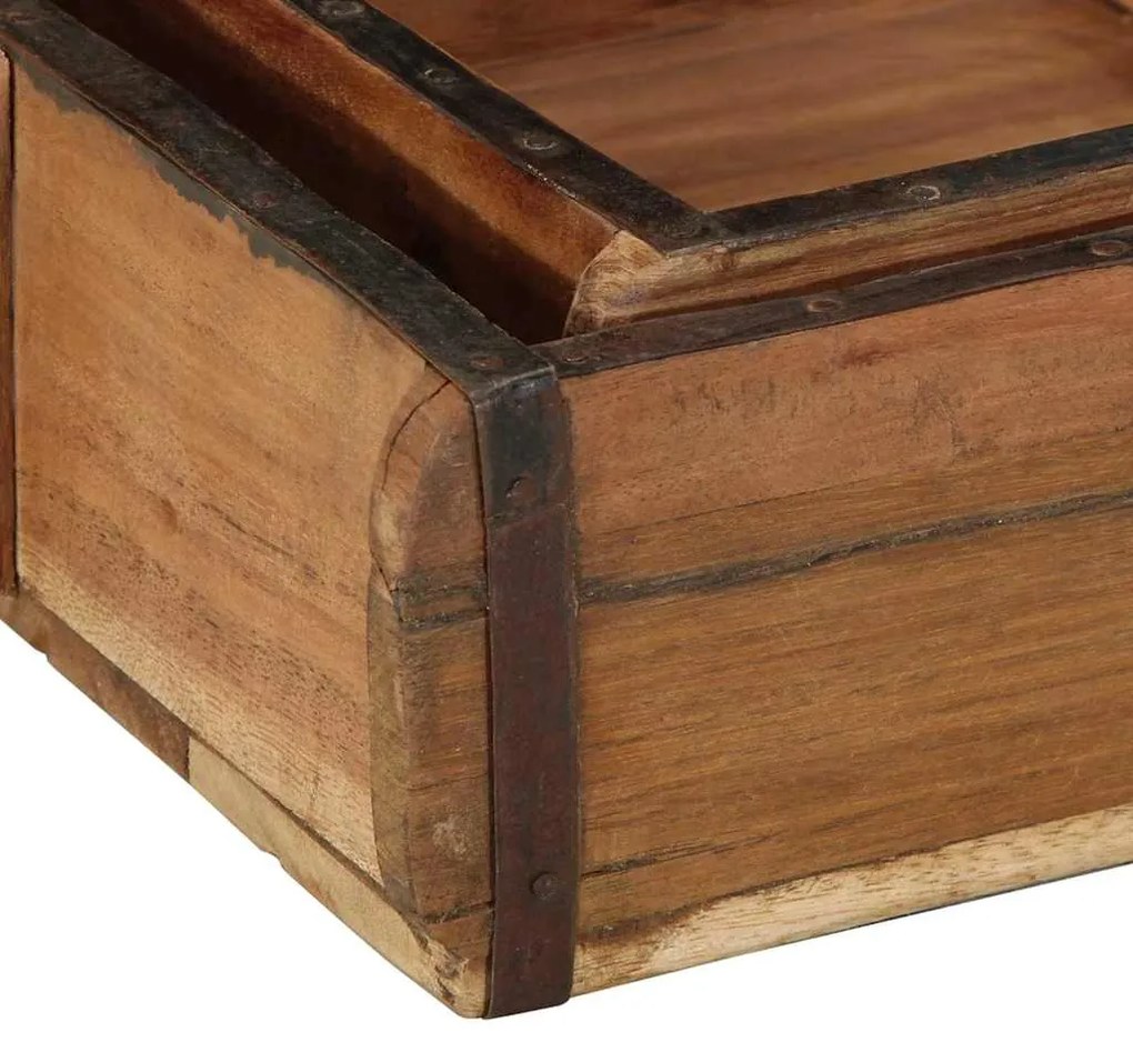 Conjunto de Bandejas de 2 Peças em Madeira Recuprada