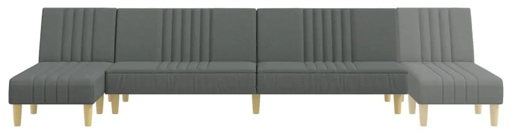 Sofá-cama em forma de L 255x140x70 cm tecido cinzento-escuro