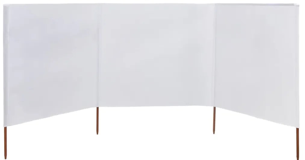 Para-vento com 3 painéis em tecido 400x160 cm cor areia branco