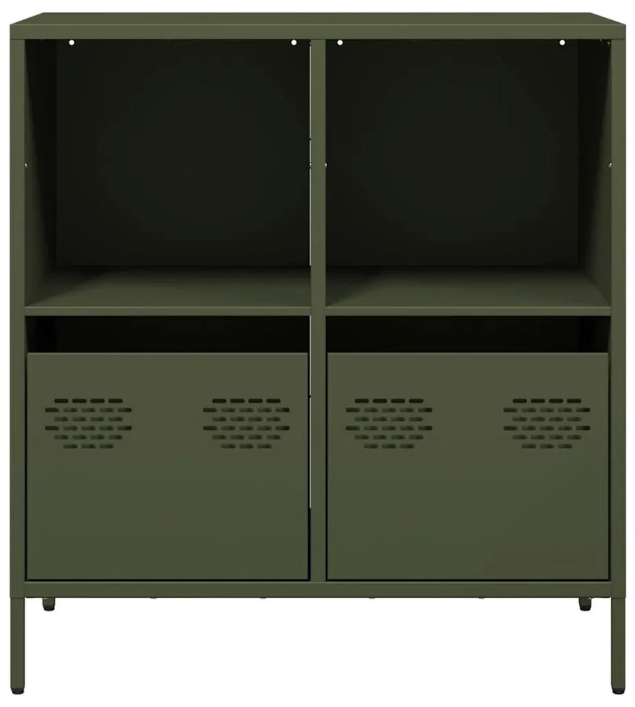 Aparador 68x39x73,5 cm aço laminado a frio verde-azeitona