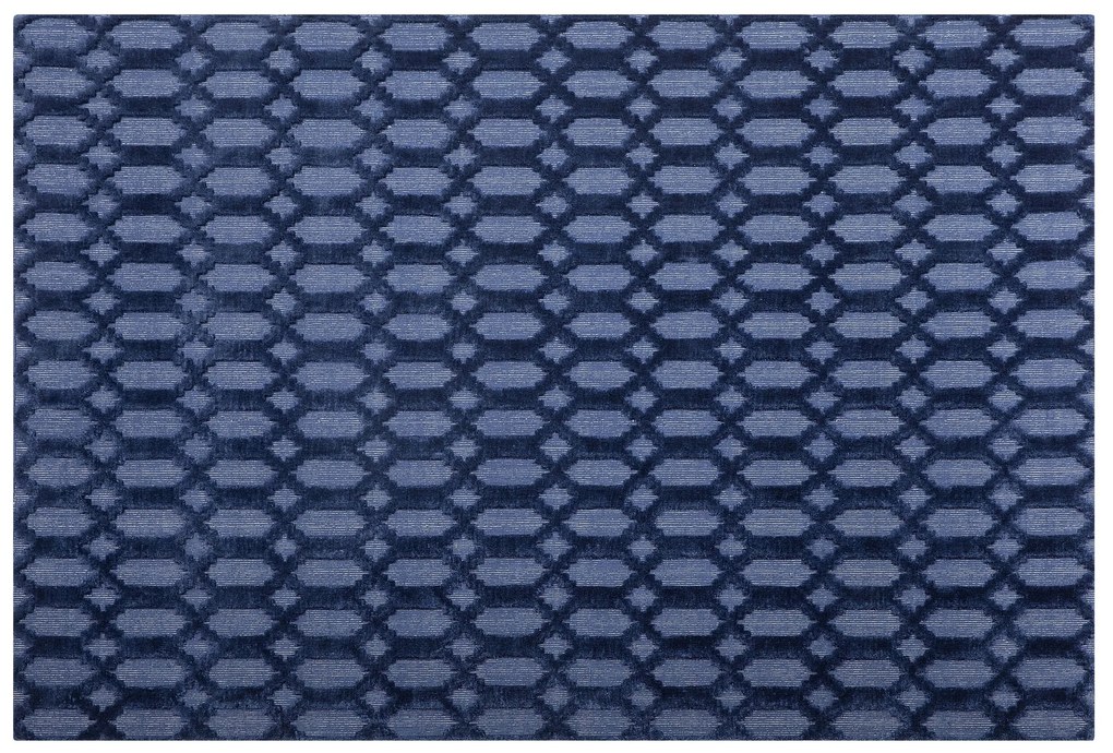 Tapete de viscose azul marinho 140 x 200 cm CIZRE Beliani