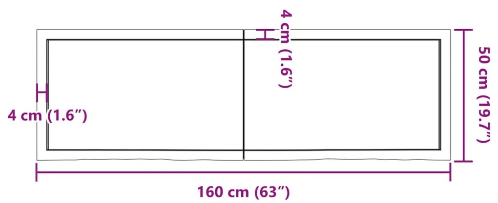 Prateleira de parede 160x50x6 cm carvalho tratado cinza-escuro