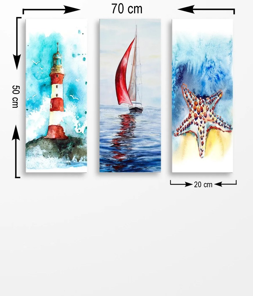 Pintura Decorativa MDF0023 – Multicolor – 20 x 50 cm (3 Peças)