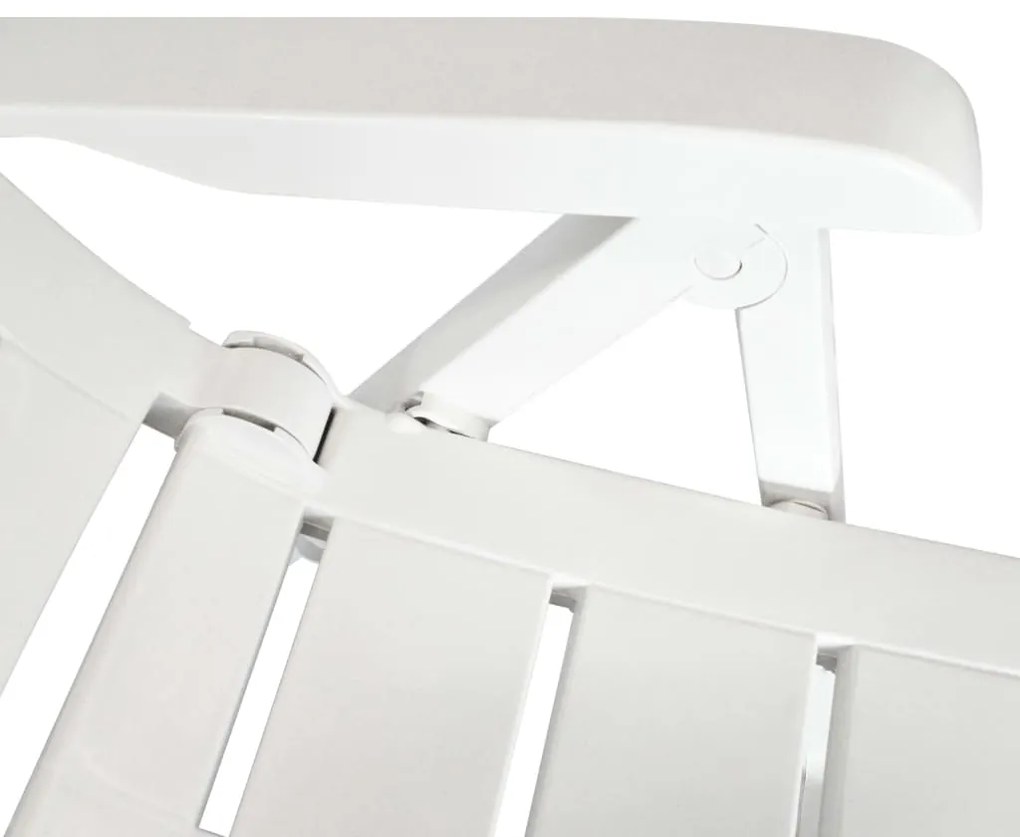 Cadeiras de jardim reclináveis 2 pcs plástico branco