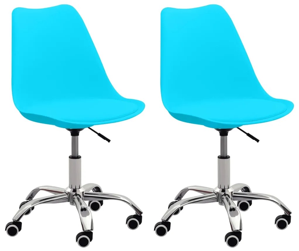 vidaXL Cadeiras de escritório 2 pcs couro artificial azul