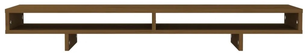 Suporte para monitor 100x27x14 cm pinho maciço castanho-mel