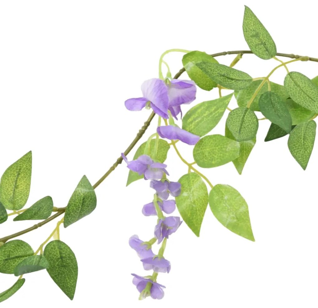 Grinaldas de flores de Natal 6 pcs 200 cm roxo