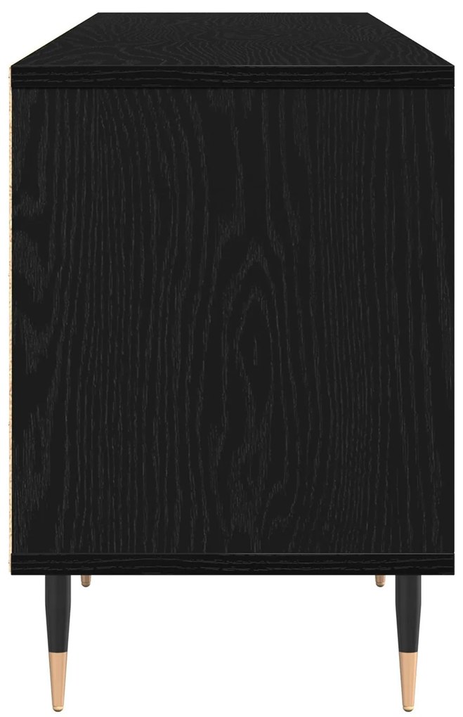 Armário de TV Carvalho Preto 150x30x44,5 cm Madeira Engenheirada