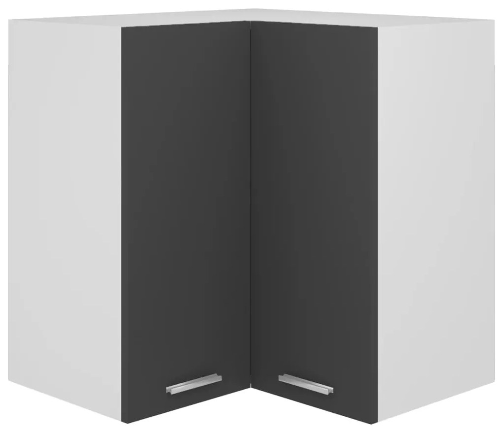 vidaXL Armário canto suspenso “Lyon” 57x57x60 cm cinzento