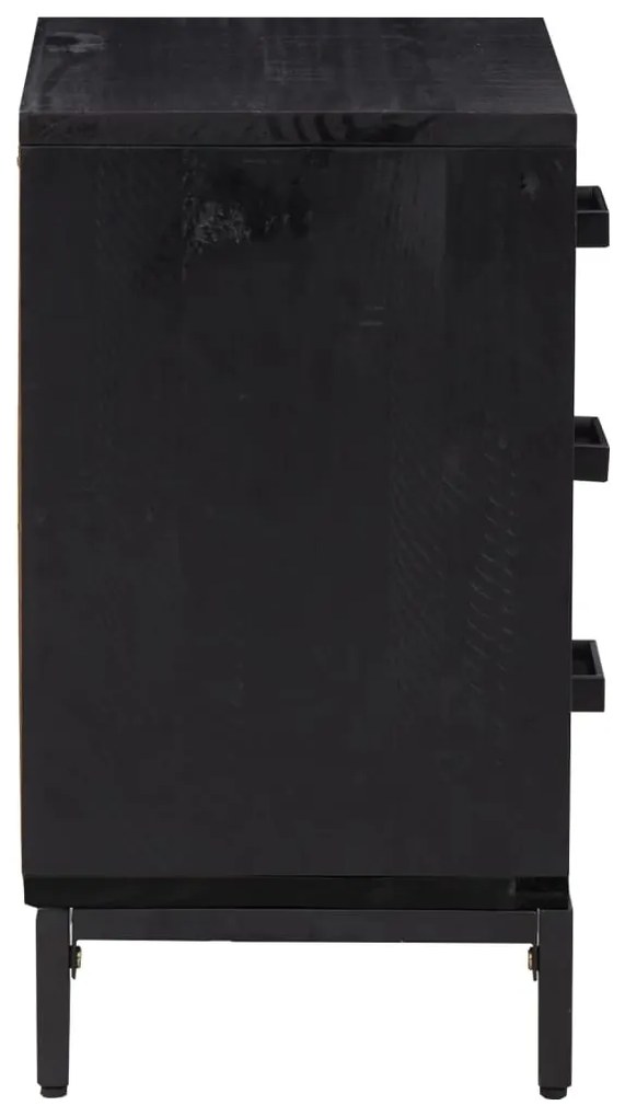 Mesas de cabeceira 2 pcs 40x30x55 cm madeira pinho maciça preto
