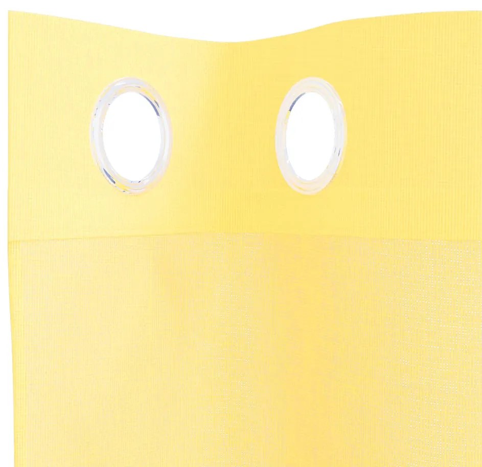 Cortinas de voile com ilhós 2 pcs amarelo
