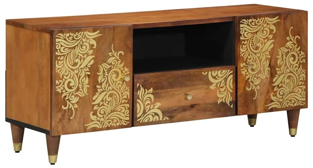vidaXL Gabinete para TV com gaveta Marrom mel 105 x 33 x 46 cm
