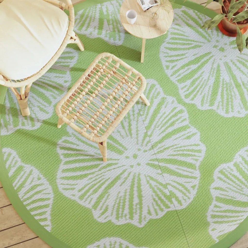Tapete de exterior Ø200 cm ARAKIL PP Verde