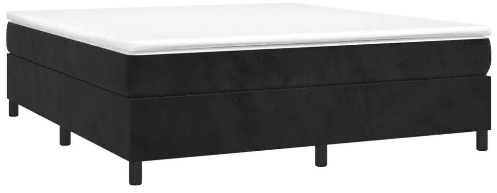 Cama com molas/colchão 200x200 cm veludo preto