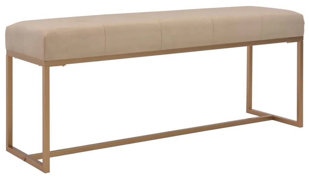 vidaXL Banco 120 cm veludo bege