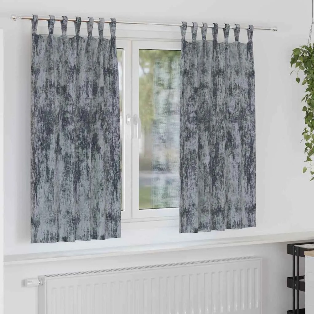 Cortinas de Veludo 2 peças com Ilhós Cinza Prata 175x140 cm