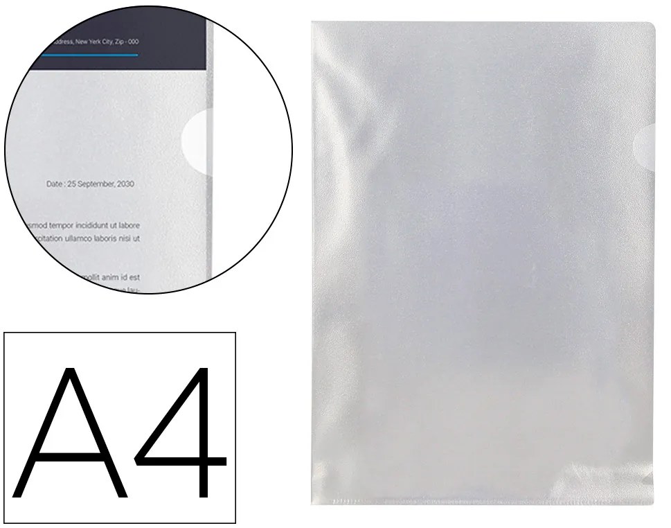 Bolsa Dossier Q-Connect em Plástico Din A4 120 Microns Incolor Pack 10 Unidades